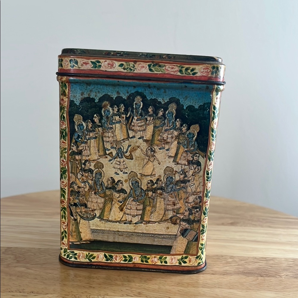 Vintage‎ Ben Rickert Tin Canister Rajasthani Art Indian Decor Asian Collectible